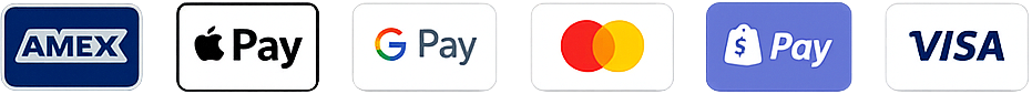 Akzeptierte Zahlungsarten: Amex, Apple Pay, Google Pay, Mastercard, Shop Pay, Visa